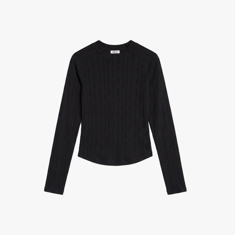 Áo Lace Longsleeves Top - Black