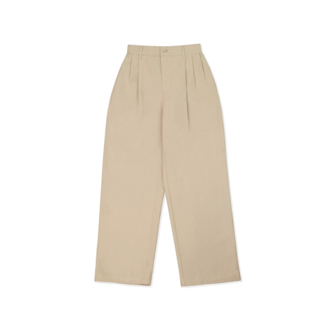 Widen kaki pants - Quần kaki ống rộng xếp ly