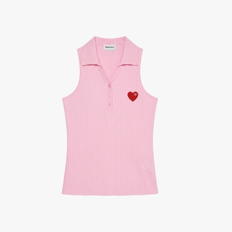 Áo thun Heart-Embroidered Polo Tanktop