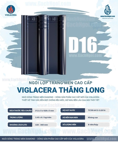 Ngói sóng Viglacera mã D16