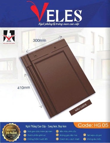 Ngói phẳng G Veles HG05 - nâu cà phê