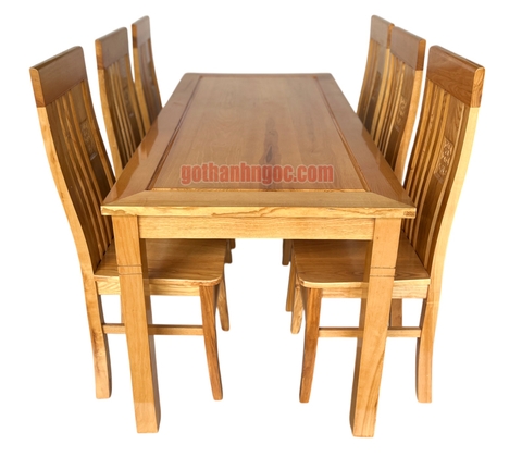 Bộ bàn ăn gỗ sồi 6 ghế sang trọng hiện đại BA19