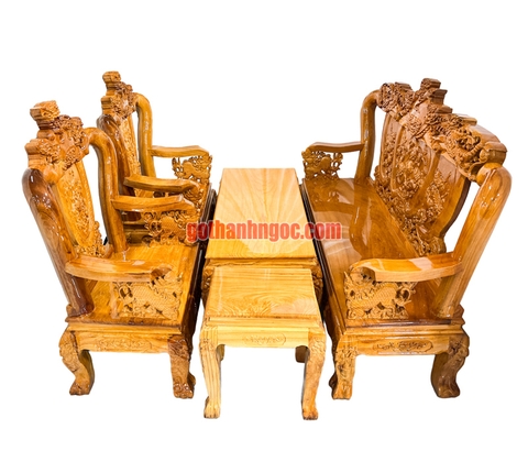 Bộ bàn ghê salon nghê gỗ bên giá rẻ 6 món tay 10