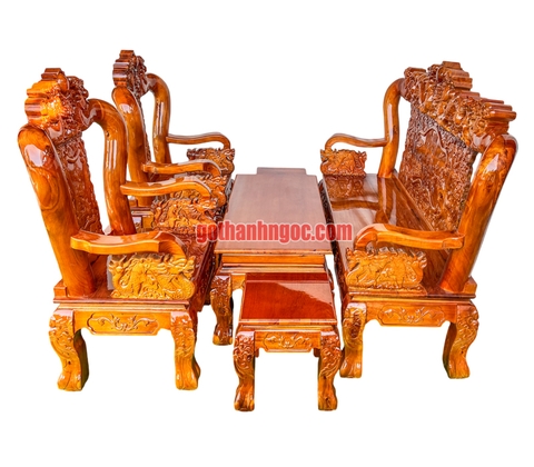 Bộ ghế salon rồng bát tiên VIP 6 món tay 12 gỗ tràm TNB110