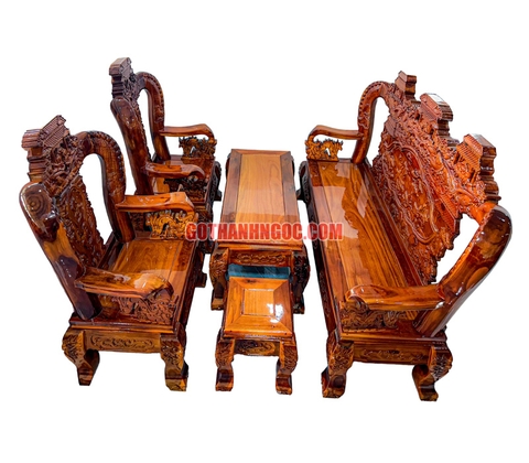 Bộ ghế cá chép vượt vũ môn 6 món tay 12