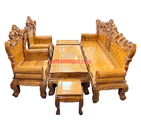 Bộ bàn ghế hoàng gia hoa hồng gỗ bên 6 món