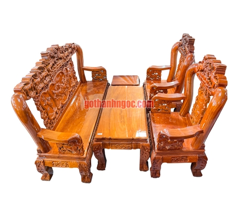 Ghế salon Mã Đáo Thành Công gỗ bên tay 12cm 6 món