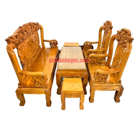 Bộ salon bát tiên gỗ bên 6 món tay ghế 8cm nhỏ gọn