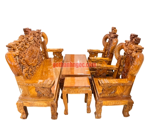 Bộ salon bát tiên tay khuỳnh giá rẻ gỗ bên 6 món