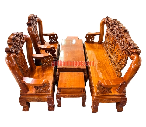 Salon rồng bát tiên gỗ bên 6 món tay 12