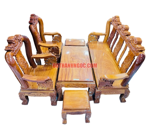 Bộ salon tam nghê vờn cầu 6 món tay 12 gỗ bên