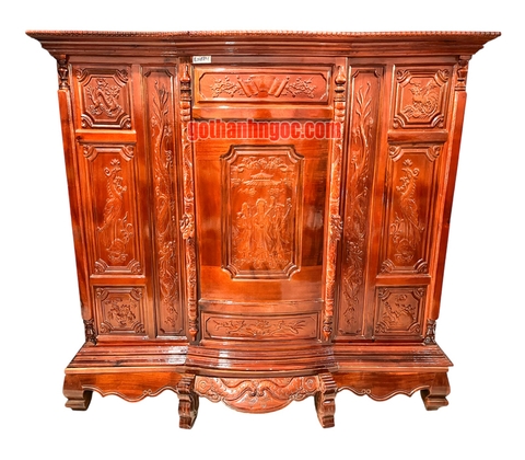 Tủ thờ gỗ tràm chạm Phúc Lộc Thọ