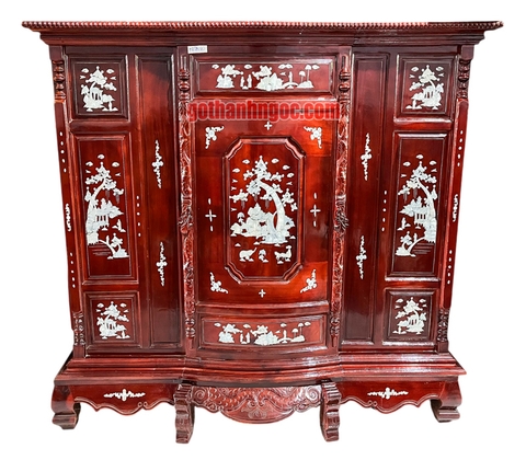 Tủ thờ gỗ tràm cẩn 180x152x70