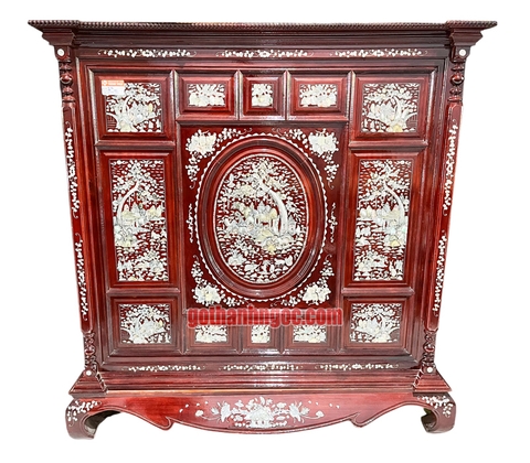 Tủ thờ căm xe cẩn 160x154x75