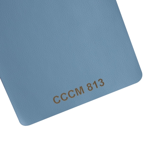 Giả da vân mịn chống cháy chống mực CCCM 813 xanh da trời