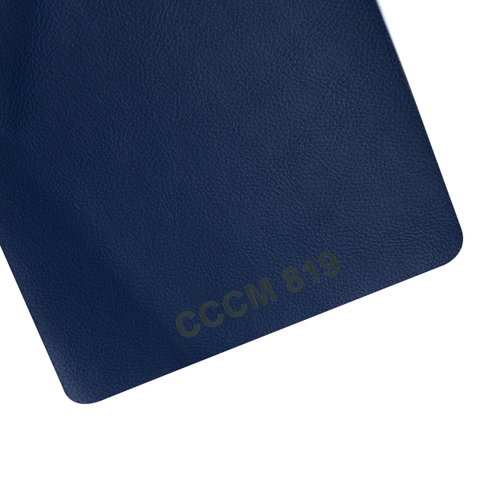 Giả da vân mịn chống cháy chống mực CCCM 819 xanh navy