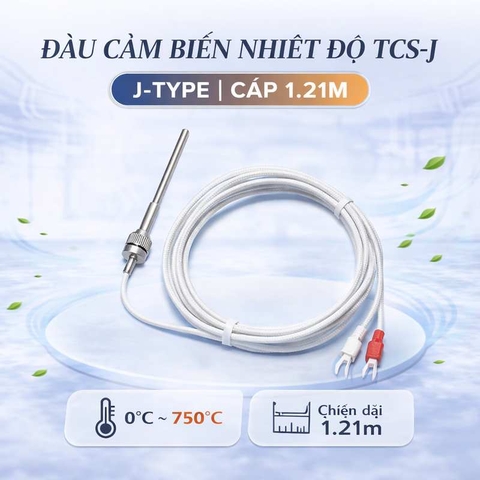 Đầu cảm biến nhiệt độ TCS-J | J-type | Cáp 1.21m