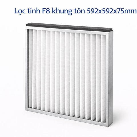 Lọc tinh F8 khung tôn 592x592x75mm