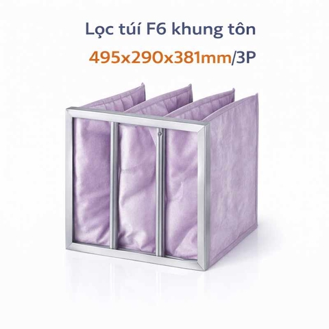 Lọc túi F6 khung tôn 495x290x381mm/3P