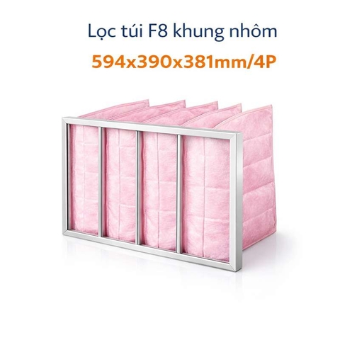 Lọc túi F8 khung nhôm 594x390x381mm/4P