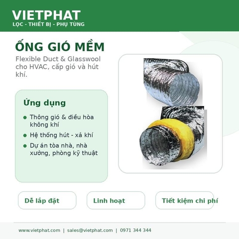 Ống Gió Mềm HVAC Chính Hãng, Giá Tốt