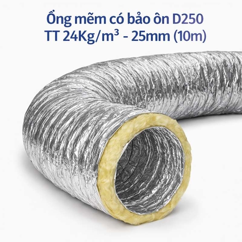 Ống mềm có bảo ôn D250 TT 24Kg/m3