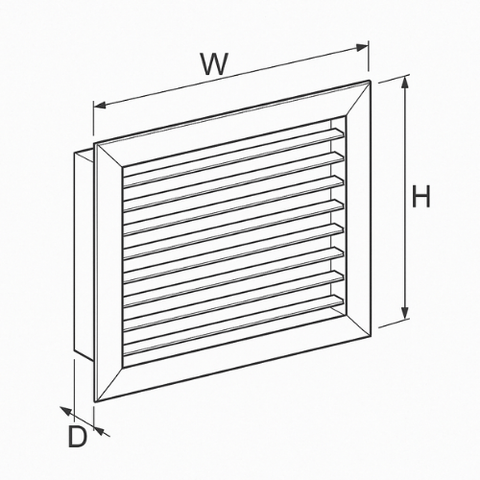 Bản vẽ miệng gió 1 lớp cánh