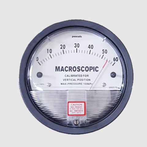 Differential room pressure gauge
