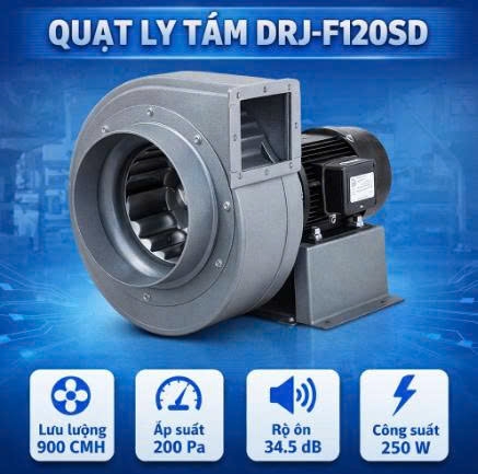 Quạt ly tâm DRJ-F120SD | 900CMH – 200Pa – 250W – 34.5dB