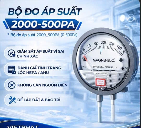 Bộ đo áp suất 2000-500PA (0-500Pa)