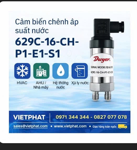 Cảm biến chênh áp suất nước 629C-16-CH-P1-E1-S1