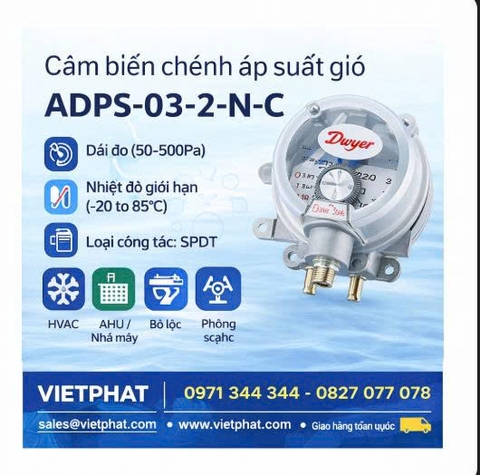 Cảm biến chênh áp suất gió ADPS-03-2-N-C
