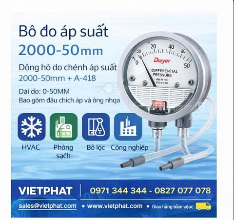 Bộ đo áp suất 2000-50mm