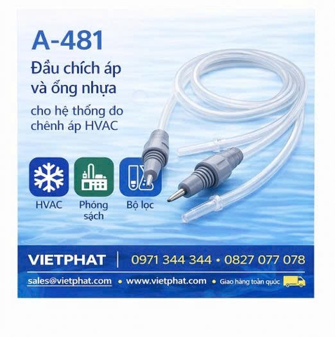 Đầu chích áp và ống nhựa cho hệ thống đo chênh áp