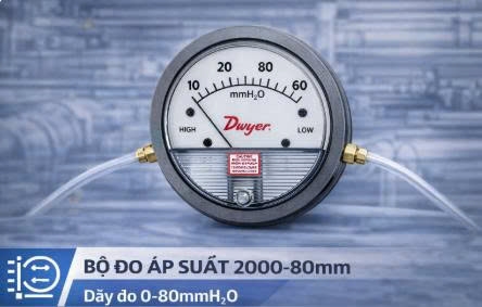 Bộ đo áp suất 2000-80mm