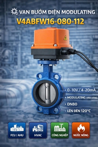Van bướm điện Modulating V4ABFW16-080-112