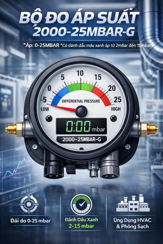 Bộ đo áp suất 2000-25MBAR-G