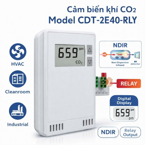 Cảm biến khí CO2 Model CDT-2E40-RLY