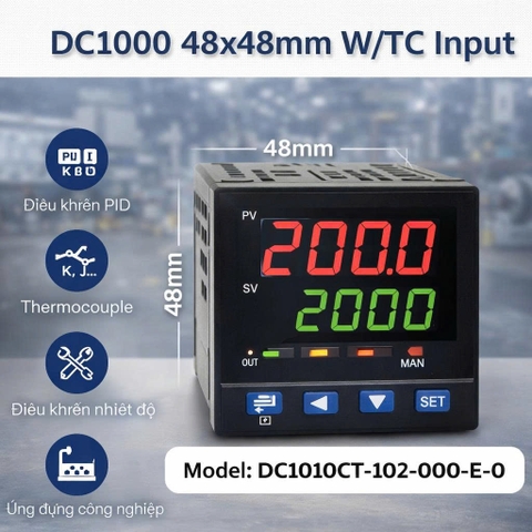 DC1000 48x48mm W/TC Input Model DC1010CT-102-000-E-0