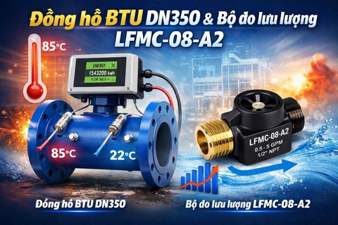 Đồng hồ BTU DN350 & Bộ đo lưu lượng LFMC-08-A2