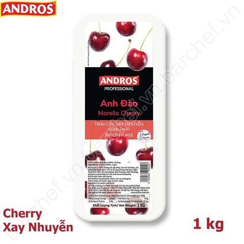 Anh đào cherry xay nhuyễn Andros 1kg