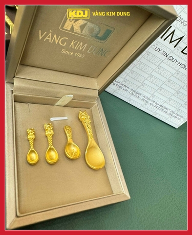Thìa vàng rồng vàng 24k bản 0.13 chỉ