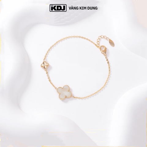 Lắc tay cỏ 4 lá đá trắng phong cách tươi mới