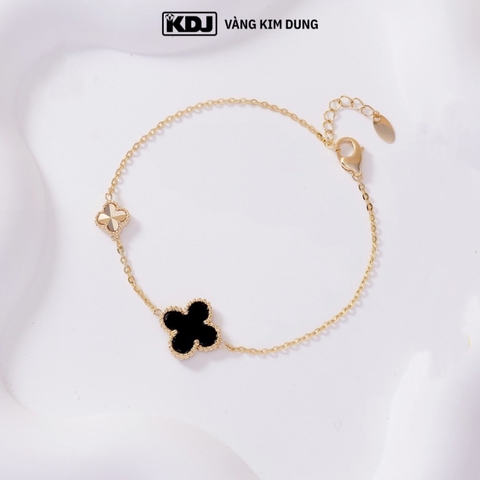 Lắc tay cỏ 4 lá đá đen mẫu mới phong cách Hàn