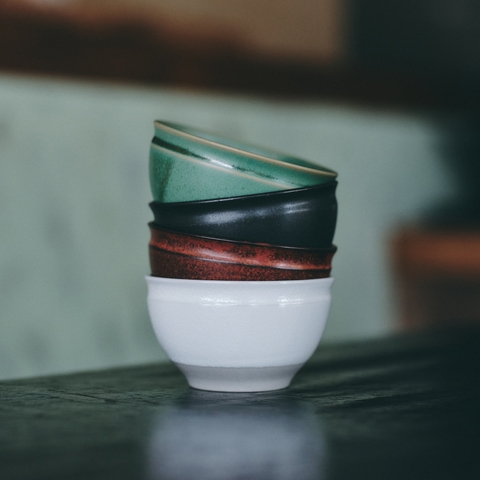 Bát ORIGAMI Katate chawan sứ Porcelain cao cấp để uống matcha (100% Made in Japan)