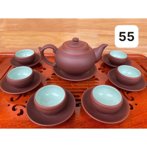 Bộ ấm chén gốm tử sa chân nhỏ