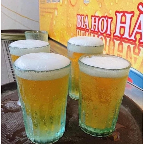 Cốc uống bia hơi Hà Nội  thủy tinh 330ml, Hàng loại 1
