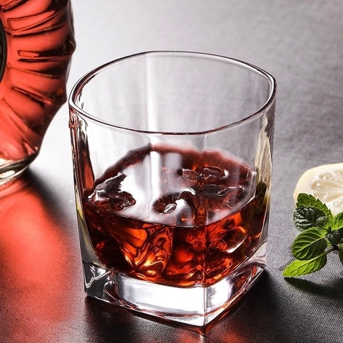 Set cốc thủy tinh, ly sang trọng Ocean Plaza Rock vuông 295ml, hàng nhập khẩu