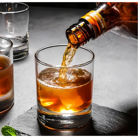 Cốc thủy tinh, ly rock dáng trụ tròn cao cấp chính hãng UG 350ml