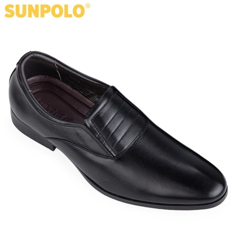 Giày tây nam SPH342 Da bò SUNPOLO giày công sở, đi tiệc đế cao 3cm